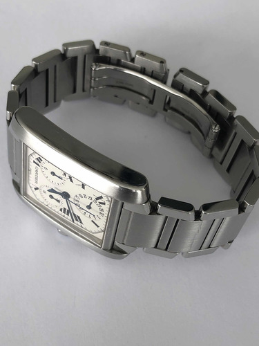 Reloj Cartier Tank Americaine Chronoflex Cartier Plateado Blanco (Usado)