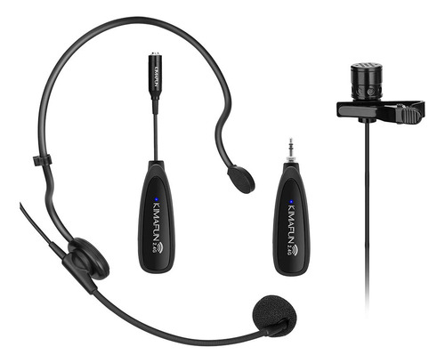 Sistema De Micrófono Inalámbrico, Kimafun 2.4 G Transmiso. Color Black