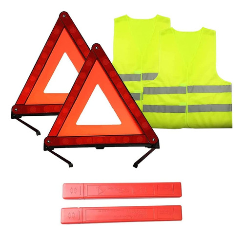 Kit Chaleco Reflectante Triangular Advertencia Emergencia 2