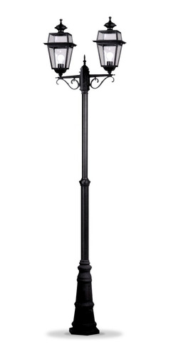 Imagen 5 de 5 de Farol 2 Luces City Fundicion Aluminio Negro P/ Columna Led