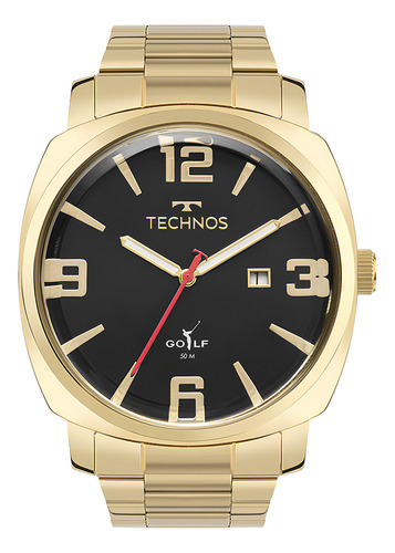 Relógio Technos Masculino Golf Dourado - 2115txd/1p Bisel Preto