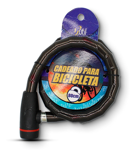 Cadeado Para Bicicleta 80cm*18mm Cor:preto