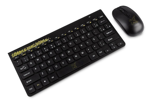Kit Teclado E Mouse Sem Fio Freestyle Series Amarelo-maxprin Cor do mouse Preto Cor do teclado Preto