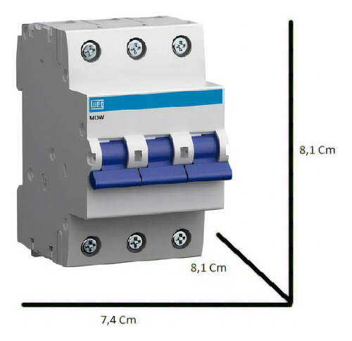 Disyuntor Weg MDW-C80-3Tri 80a Curve C 440vca/250vcc 5ka