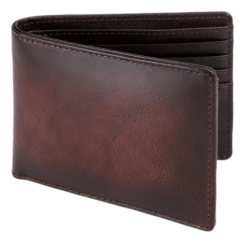 Carteira Masculina De Couro Genuíno Lelement, Carteira Com B