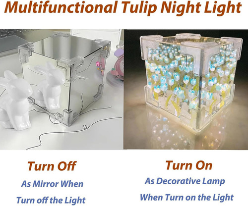 A Lampara De Tulipanes Infinitos De Cubeta,luz Nocturna