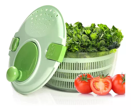 Twinzee Centrifugadora Lechuga 5L - Con Rejilla de Evacuación de Agua y  Bol-Ensaladera - Escurridor lechuga - Eficaz y Fácil de Usar Centrifugadora  para Ensalada : : Hogar y cocina