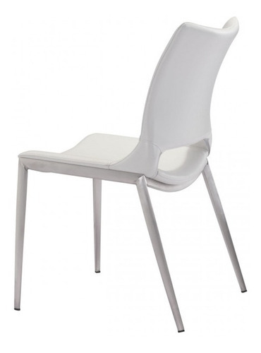 Silla De Comedor Ace Blanco/acero Këssa Cdmx Color De La Estructura De La Silla Plateado Color Del Asiento Blanco Diseño De La Tela Liso