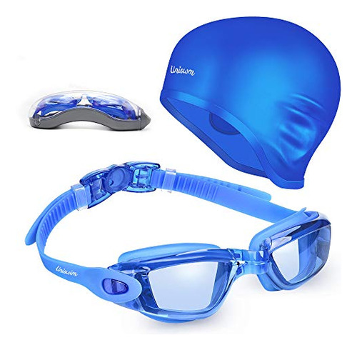 Swimming Goggles Swimming Cap Set Swim Glasses Silicone...