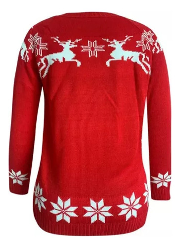 Suéter Con Cuello Puesto O Cómodo Estampado Navideño