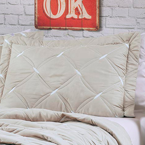 Roupa De Cama Box Kit Suíte Queen 08 Peças + Jogo De Banho Marrom-claro Avelã / Cogumelo