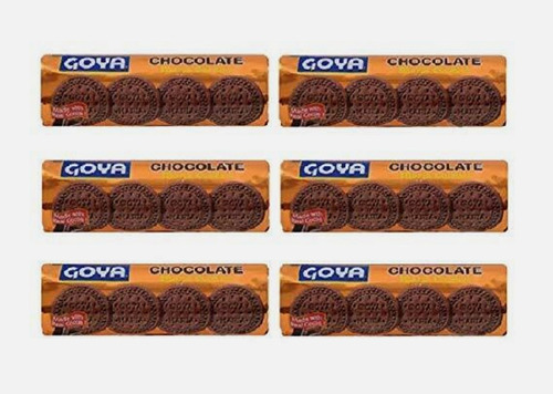 Paquete 6 Galletas Goya Marias Chocolate 198g C/u Importadas