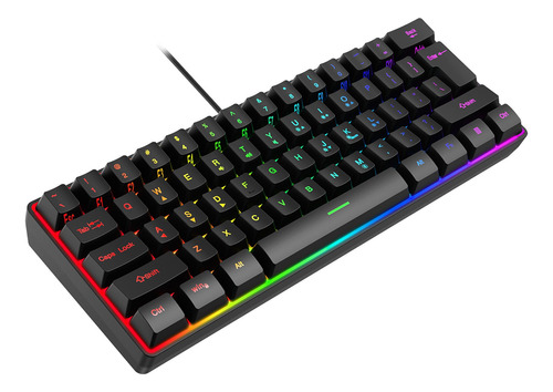 Sensor Mecánico De Teclado Iluminado Con Cable En Idioma Rus