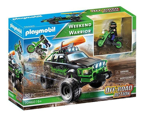 Playmobil Camioneta 4x4 Con Moto Off Road Action 70460