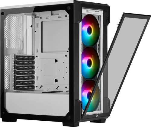 Gabinete Rgb Corsair Icue 220t Blanco Vidrio Templado -