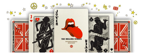 Cartas The Rolling Stones Luxury Play Cards Naipes Rock Roll Reverso Rojo Personaje Mick Jagger