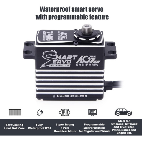 Agfrc Metal-gear Servomotor Resistente Al Agua De Alto Par -
