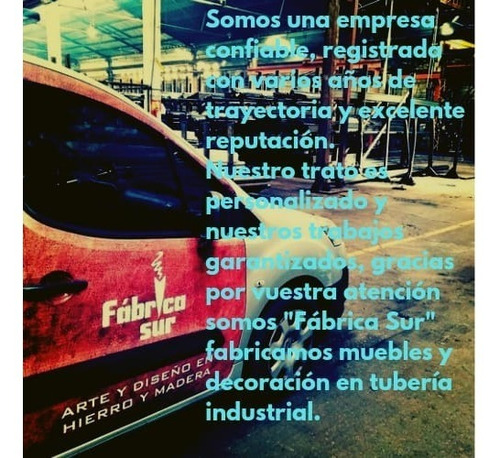Mesa Ratona Estilo Industrial Rústica Hierro Y Madera Fasur