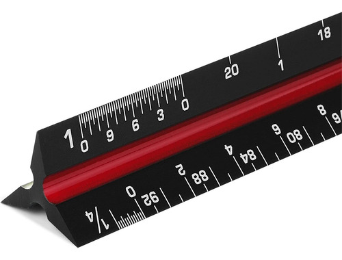 Regla Mr. Pen Scale, Escala Imperial, 30 Cm, Aluminio