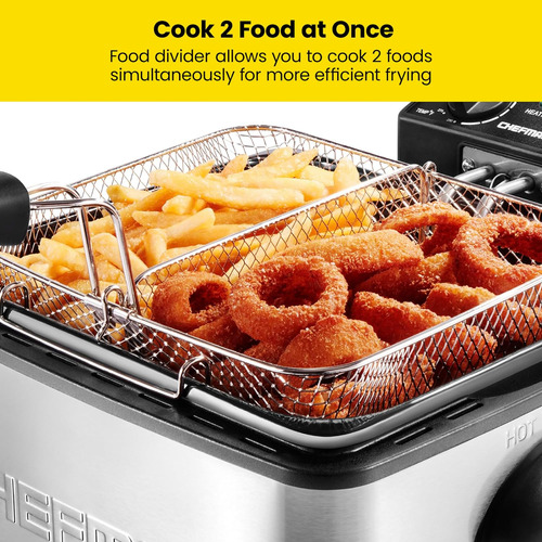Freidora Chefman Dual Cook Pro De 4,5 Litros Con Colador ...