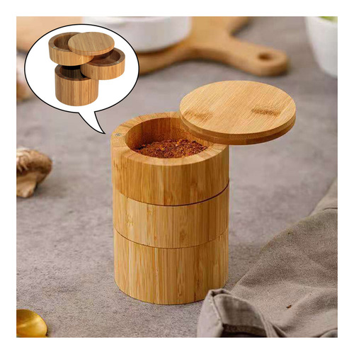 Cocina Bambú Especias Caja De Almacenamiento Especias Y /