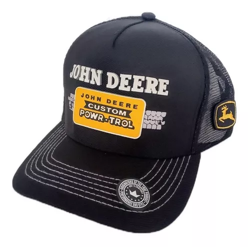 GORRA JOHN DEERE NEGRA LOGO PLATEADO