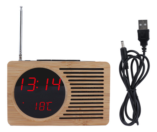 Reloj Despertador Electrónico Con Radio, 5 V, Led, Color Roj