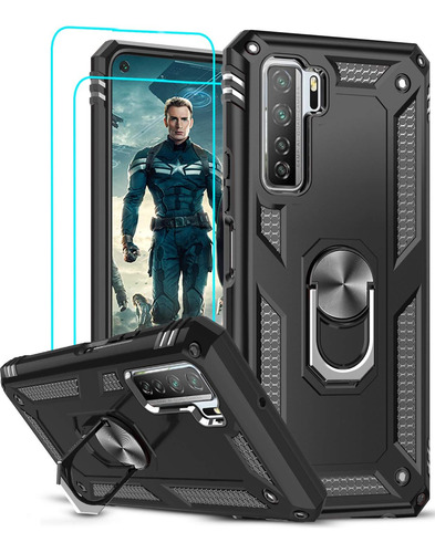 Funda Uso Rudo Golpes Para Huawei P40 Lite 5g Carcasa +mica Negro Huawei P40 Lite 5g