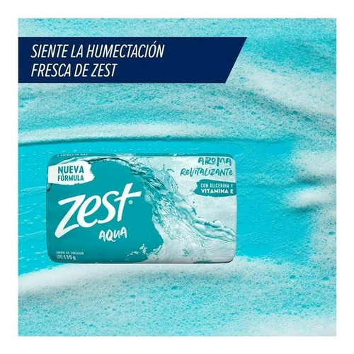 8 Pza Jabón En Barra Zest Aqua 135 G