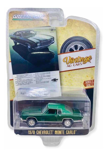 Miniatura Chevrolet Monte Carlo 1970 Verde Greenlight 1/64