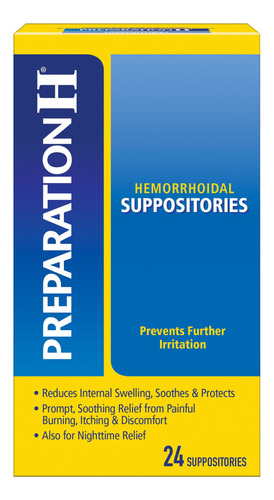 Preparación H Hemorroidal Supositorios 24 Ct
