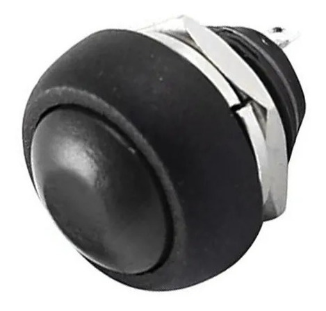 Imagen 4 de 8 de Pulsador Normal Abierto 17.5mm Diam 12mm 1a 250v Negro X 10