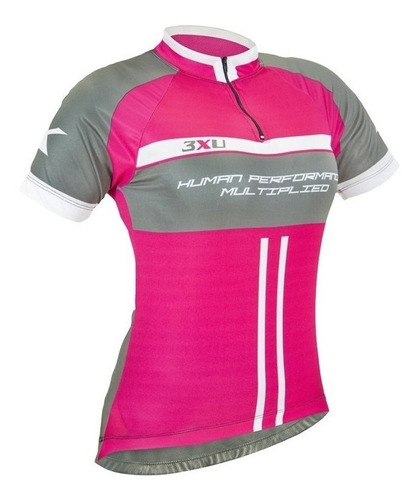 Camiseta Ciclismo Refactor 3xu-467 Rosa Manga Curta Feminina