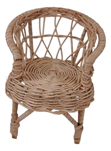 Silla De Ratán Para Casa De Muñecas A 10,5 Cm X 11 Cm