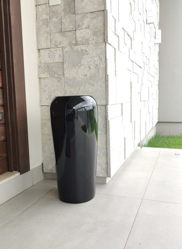 Vaso De Fibra De Vidro 63x28 Cm Estilo Vietnamita Preto