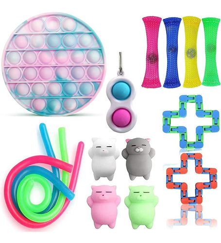 16pcs Pop Fidget Juguete Sensorial Push Popping Burbuja