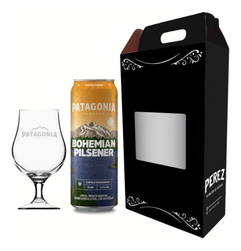Patagonia Bohemian Pilsener 410ml + Copa - Pérez Tienda -