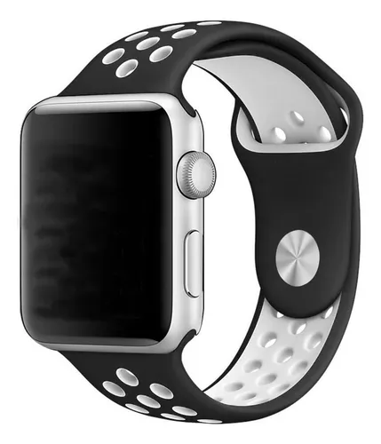 Apple watch negro con correa blanca sale