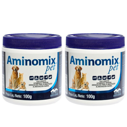 Aminomix Pet 100g Cães Gato Coelhos Vetnil Vitamina 2 Unidad