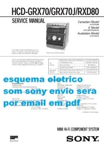 Comprar  Esquema Sony Hcd Grx70 Hcd Rxd80 Mhc Grx70 Em Pdf 