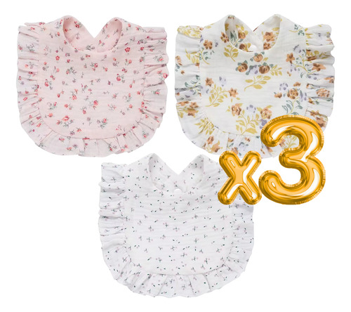 3 Baberos Algodón Doble Transpirable Bebés Unisex Absorben F