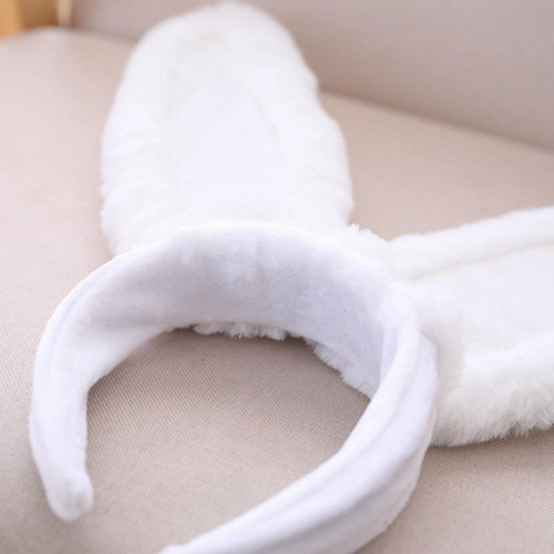Diadema Con Orejas De Conejo De Peluche, Accesorios Blanco
