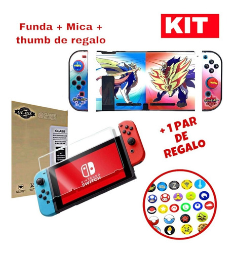 Kit Nintendo Switch + Case Protector + Mica Pokemon  02