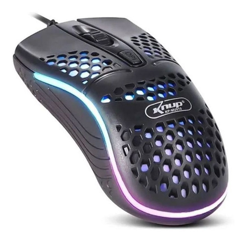 Mouse Gamer Ultra Leve Usb Led 1000dpi Plug-and-play Kpmu010 Cor Preto