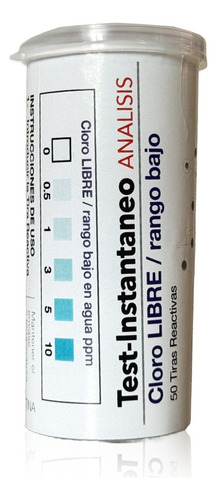 Tiras Reactivo Cloro Libre/ Rango Bajo - 10ppm X 50u