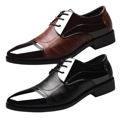 Zapatos De Boda Puntiagudos Para Hombre De Charol Para Fiest