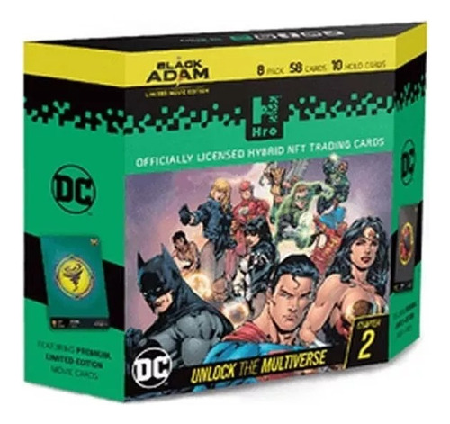 Cartas Colecionáveis Nft Hro Dc Black Adam - 8 Starter Pack 