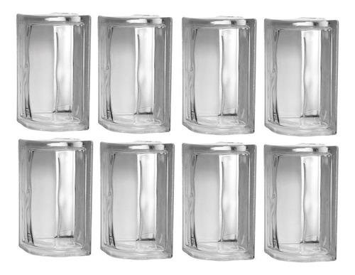Kit 8 Bloco De Vidro Canto Para Acabamento 19x19x8 Tradestar