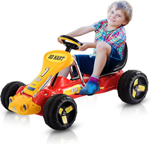 Carro Para Niños Tipo Go Kart Color Rojo Marca Costzon