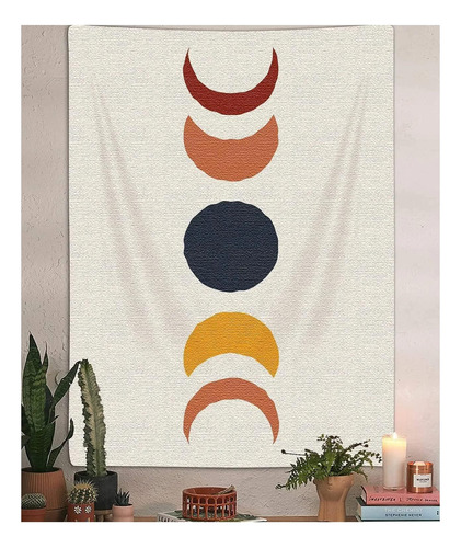 Jawo Boho Moon Phase Tapestry Vertical, Tapiz De Tapices De